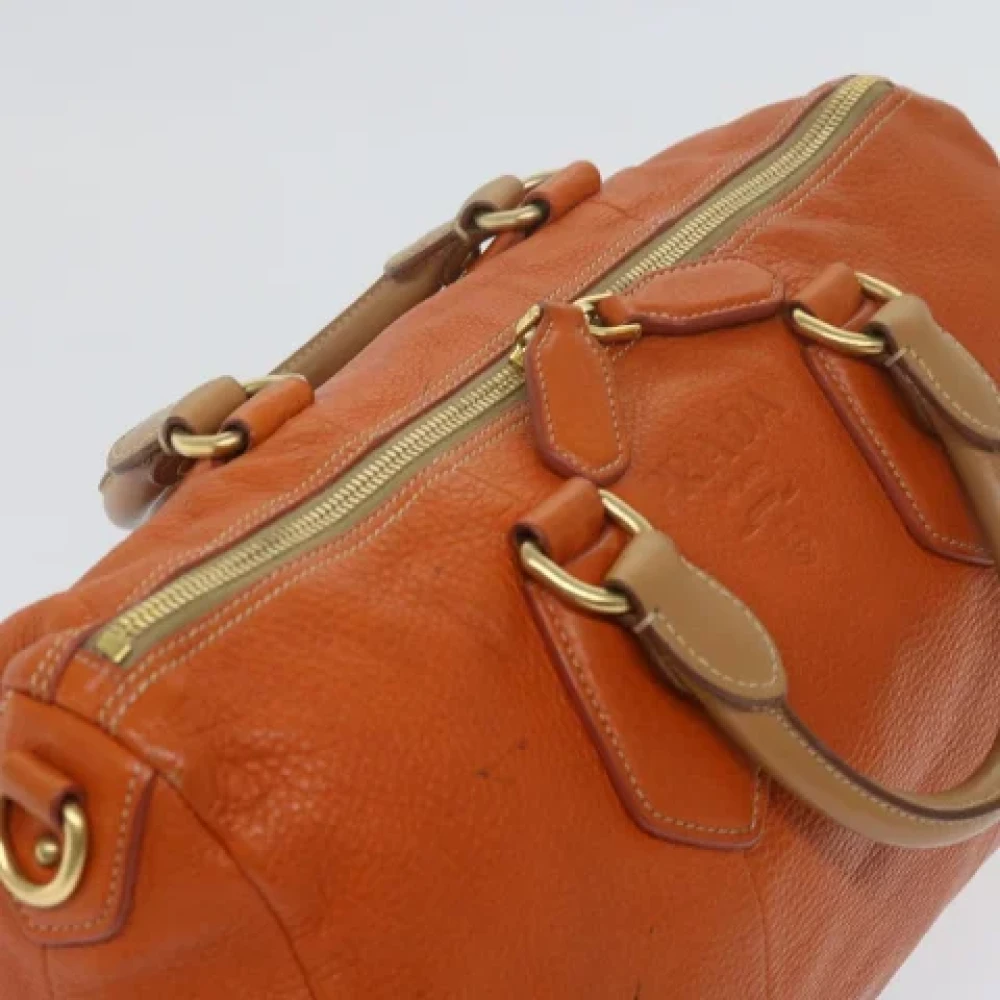 Prada Vintage Pre-owned Leather prada-bags Orange Dames