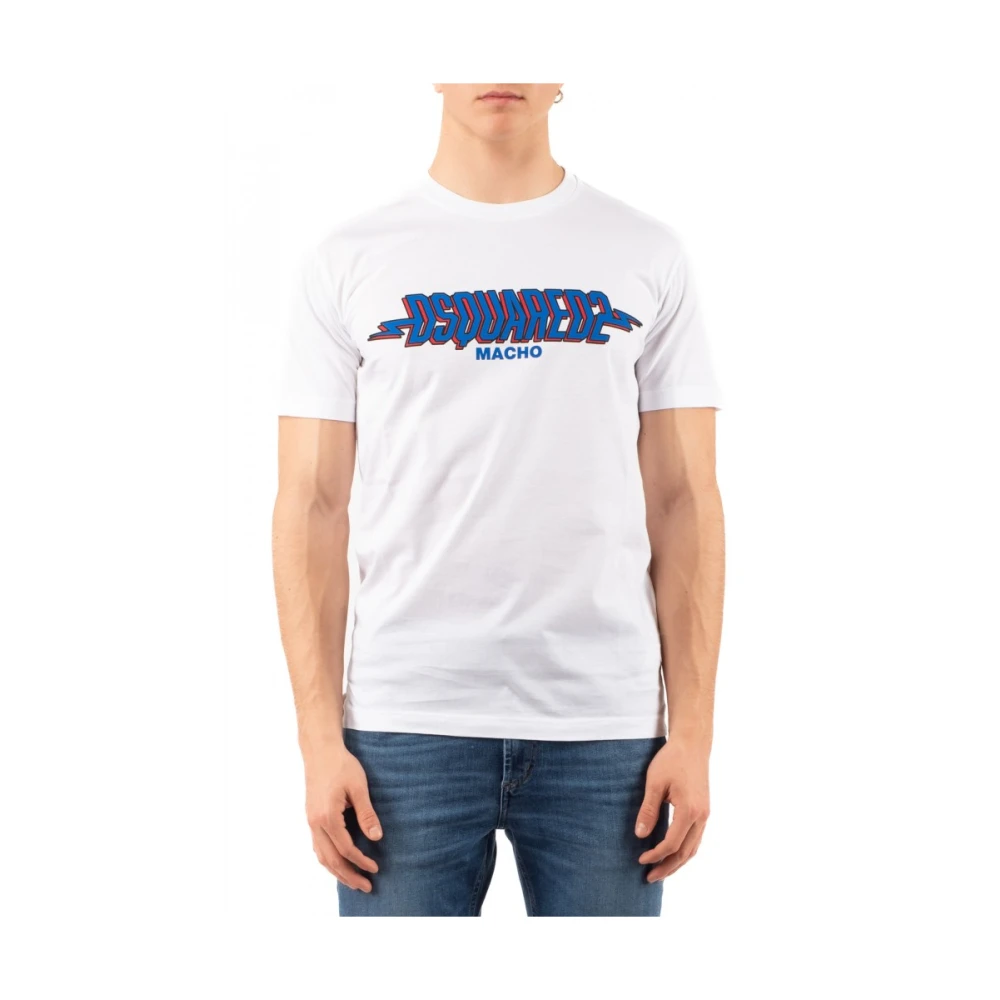 Dsquared2 Logo Print Crew Neck T-shirt White Heren