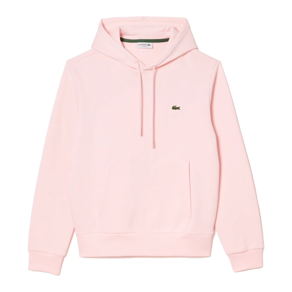 Lacoste Organisch Katoenen Hoodie Sweatshirt Lichtroze Pink Heren