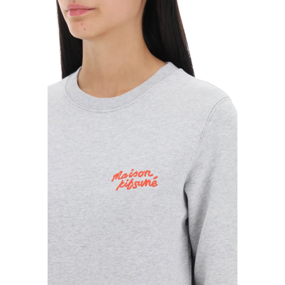 Maison Kitsuné Sweatshirt met logo-opdruk Gray Dames