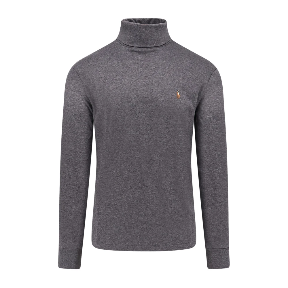 Polo Ralph Lauren Men's Gray Turtlenecks, 2XL, Embroidered Logo Jumpers Classic Fit Cotton