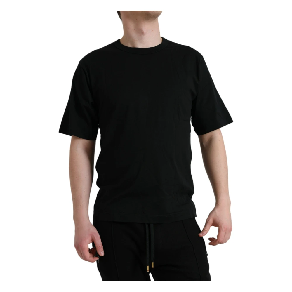 Dolce & Gabbana Men's Black T-Shirts, Xs, Embossed Logo Cotton Tee