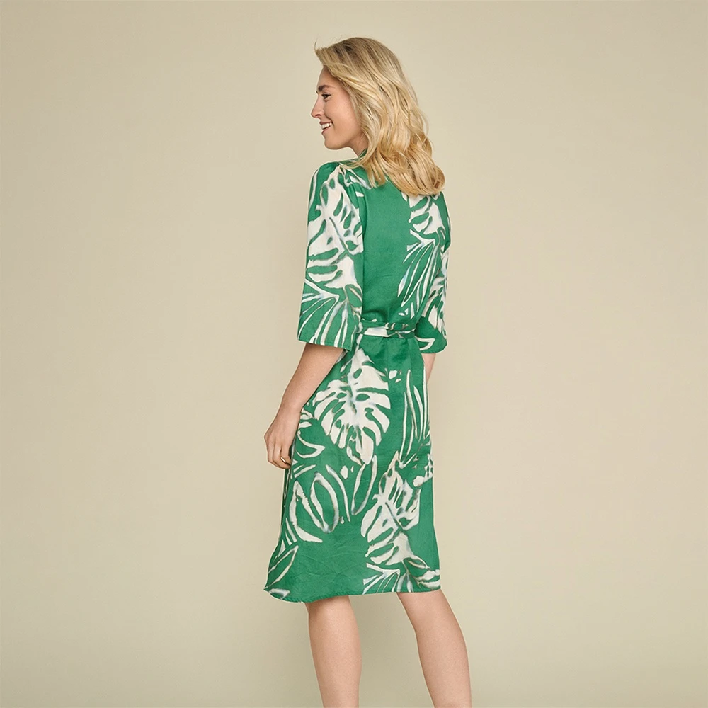 Marie Méro Vrolijke Katoenen Jurk met Frisse Print Green Dames