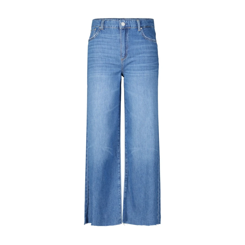 Ag Jeans Donna Blu Jeans Crop A Gamba Larga
