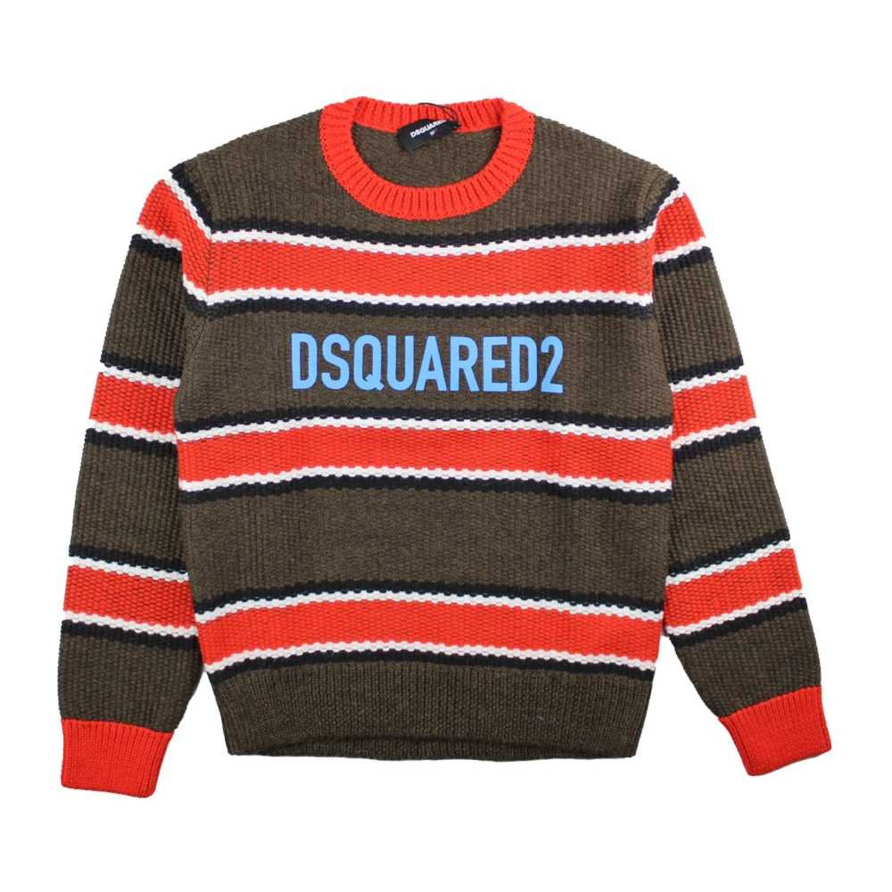 Dsquared2 Boys Multicolor Kids Knitwear, 12 Y, Colorful Logo Jumper For