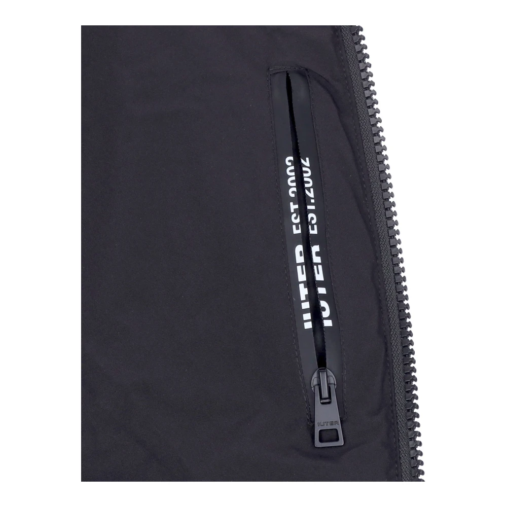 Iuter Zwarte Puffer Donsjas met Verstelbare Capuchon Black Heren