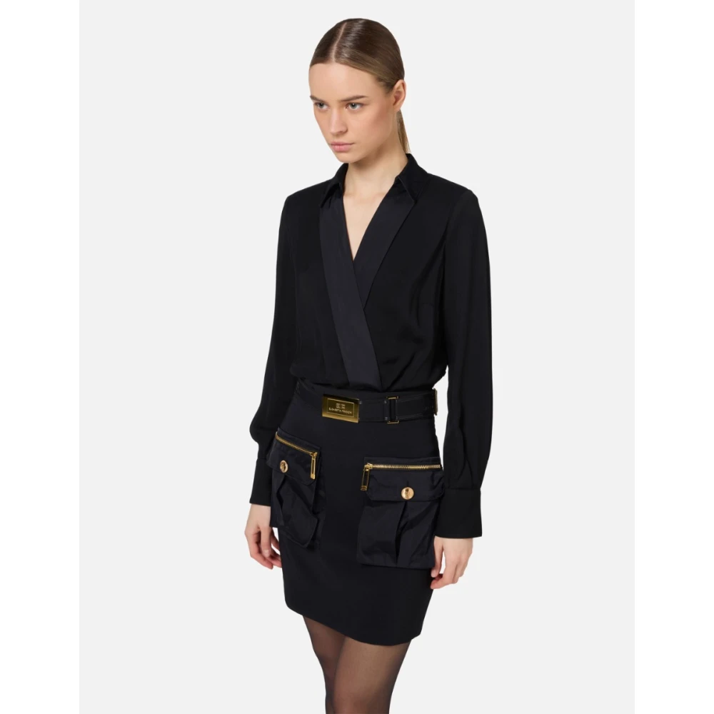 Elisabetta Franchi Zwarte jurk Black Dames