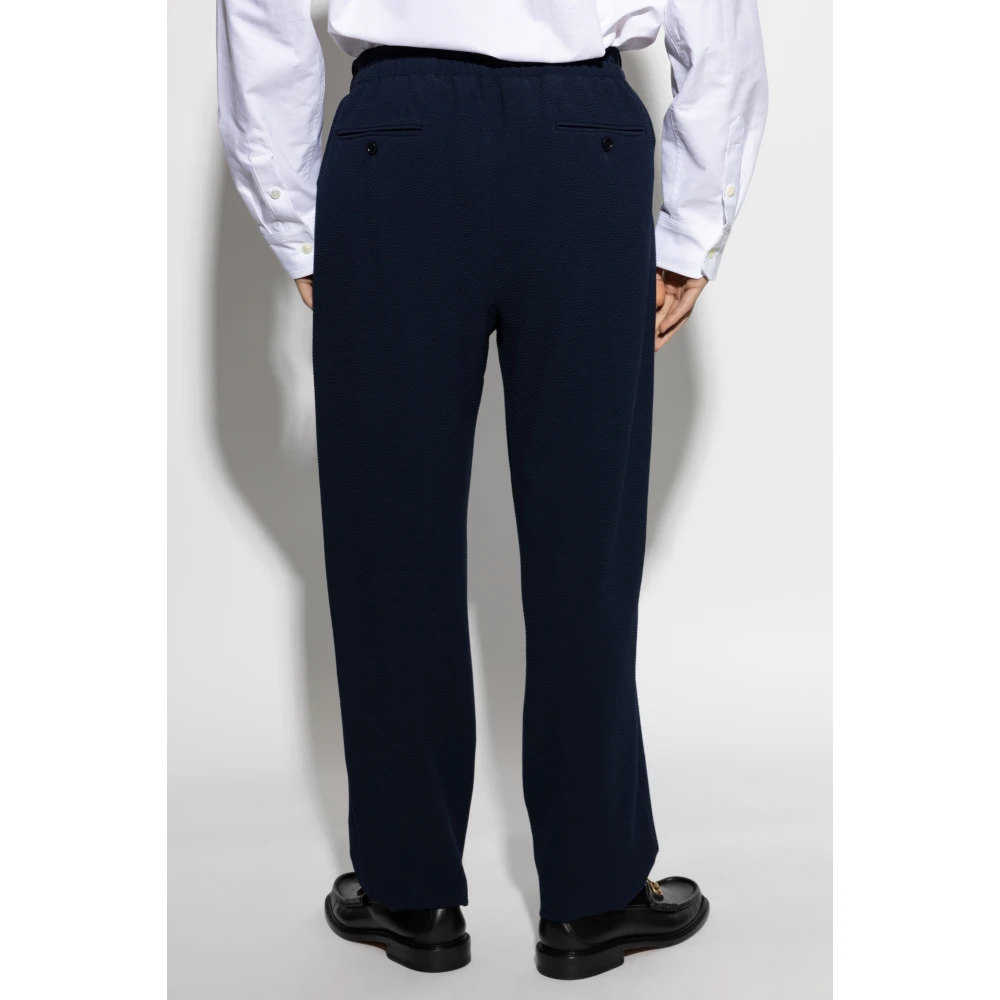 Giorgio Armani Wollen broek Blue Heren