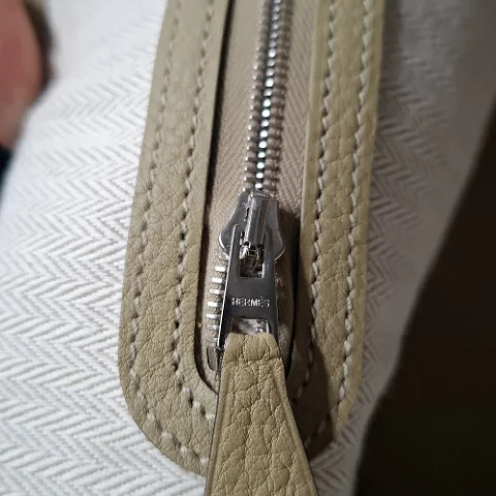 Hermès Vintage Pre-owned Leather handbags Beige Heren