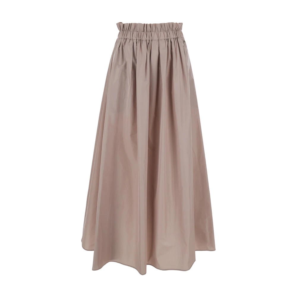 Herno Women's Beige Maxi Skirts, S, New Techno Taffeta Skirt