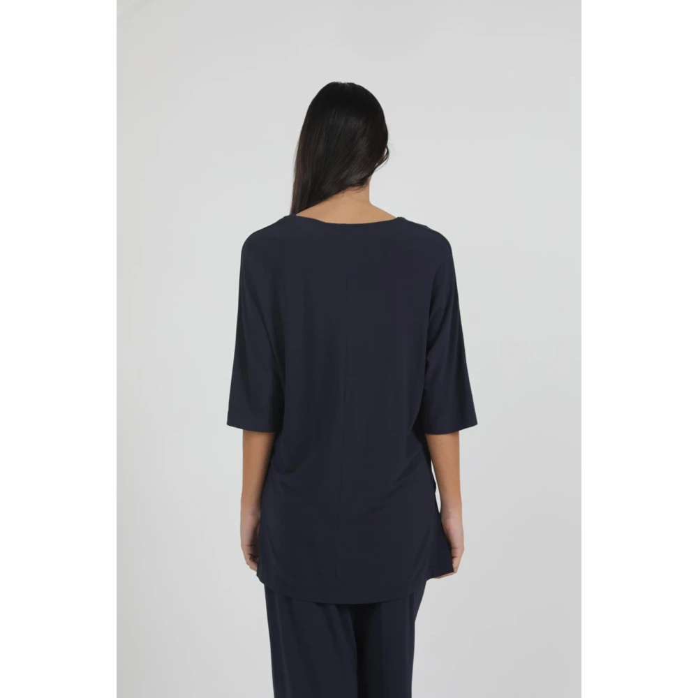 Max Mara V-Hals Locarno Blouse Blue Dames
