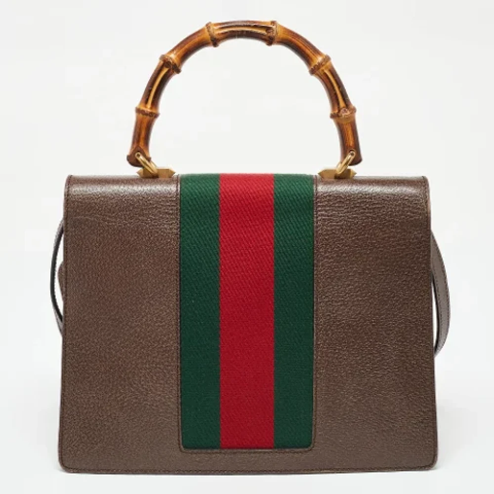 Gucci Vintage Pre-owned Leather handbags Brown Dames