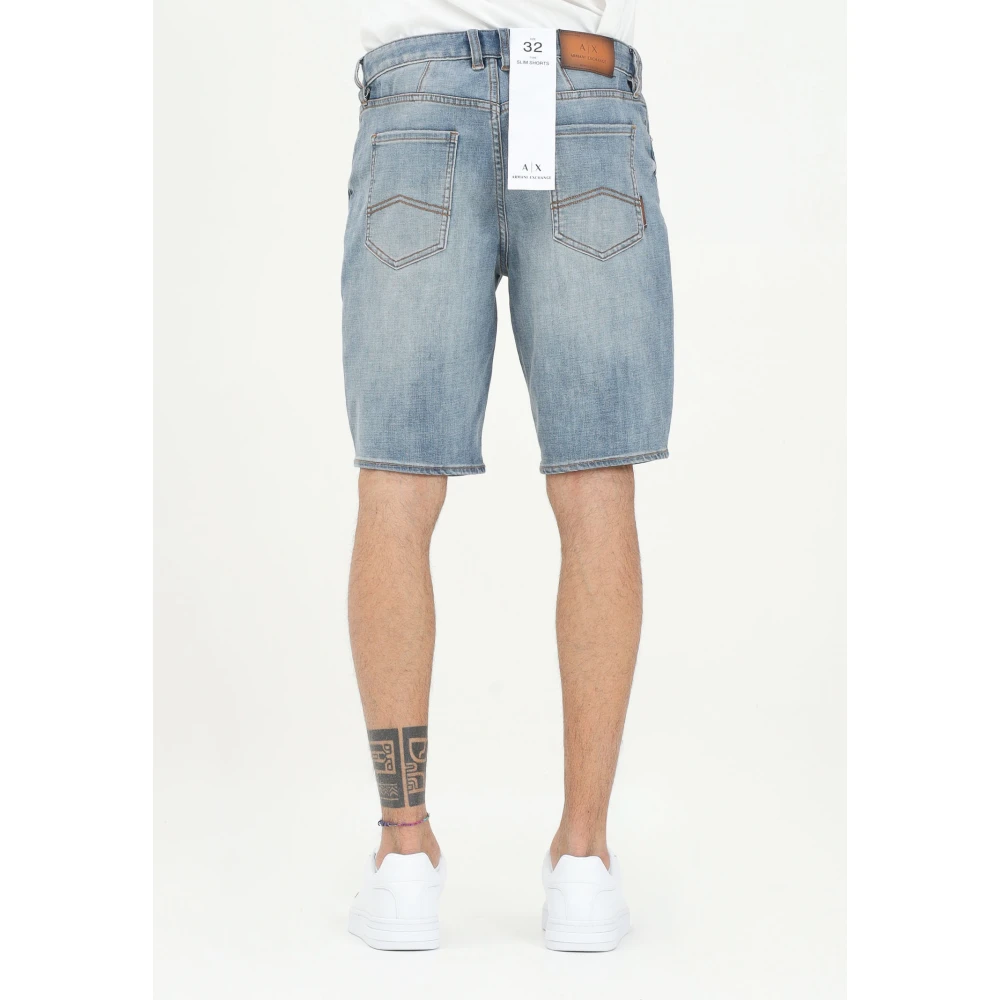 Armani Exchange Casual Denim Shorts voor Mannen Blue Heren