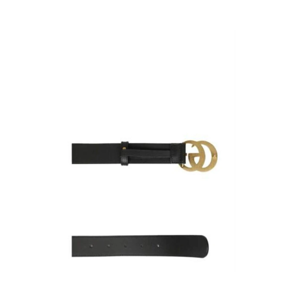 Gucci Riem with Double G Buckle Black Dames