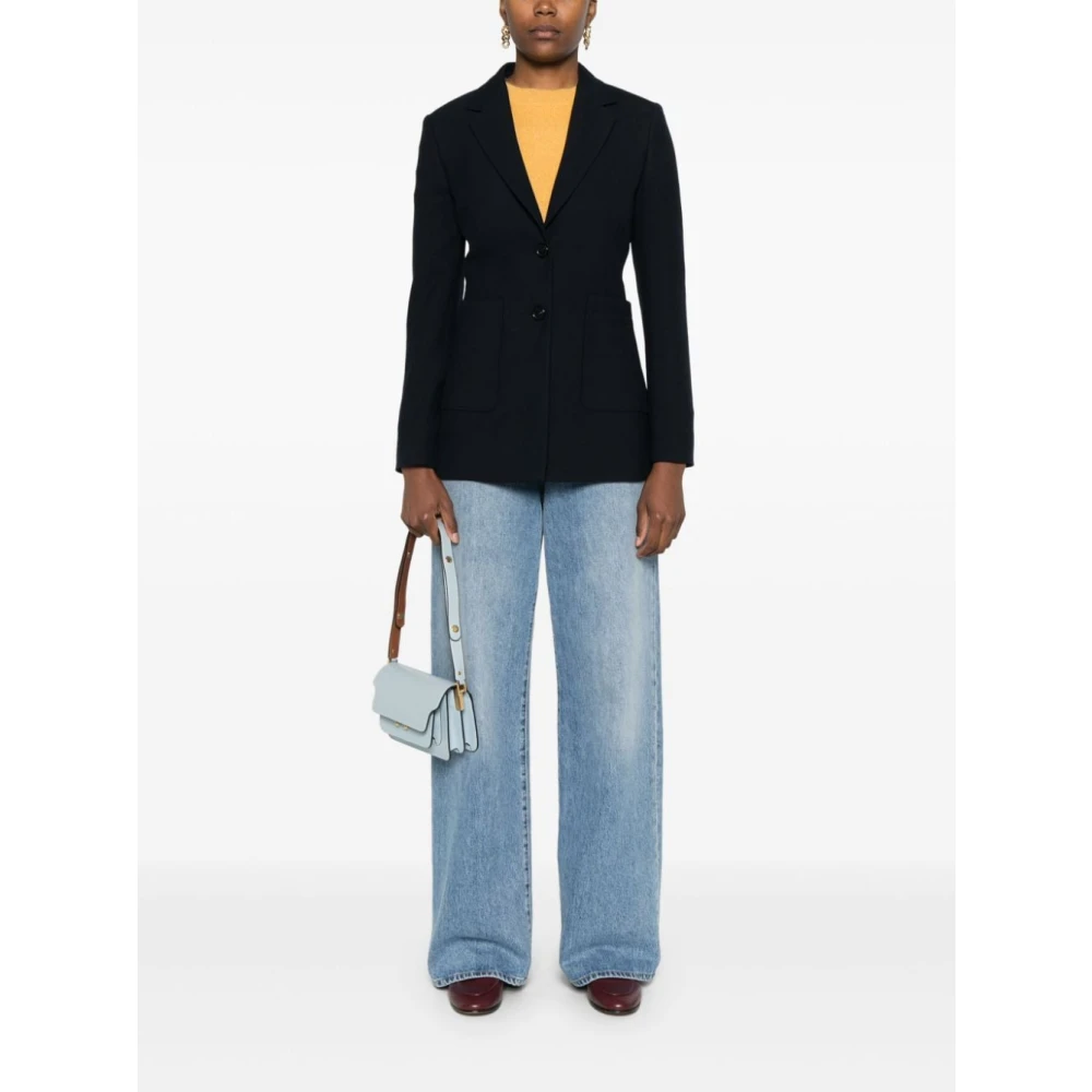 Paul Smith Getailleerde Zwarte Jas Knoopsluiting Black Dames