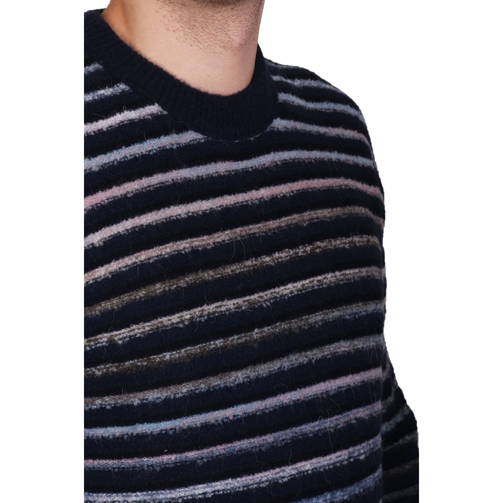 Hugo Boss Blauwe Wollen Patroontrui Multicolor Heren