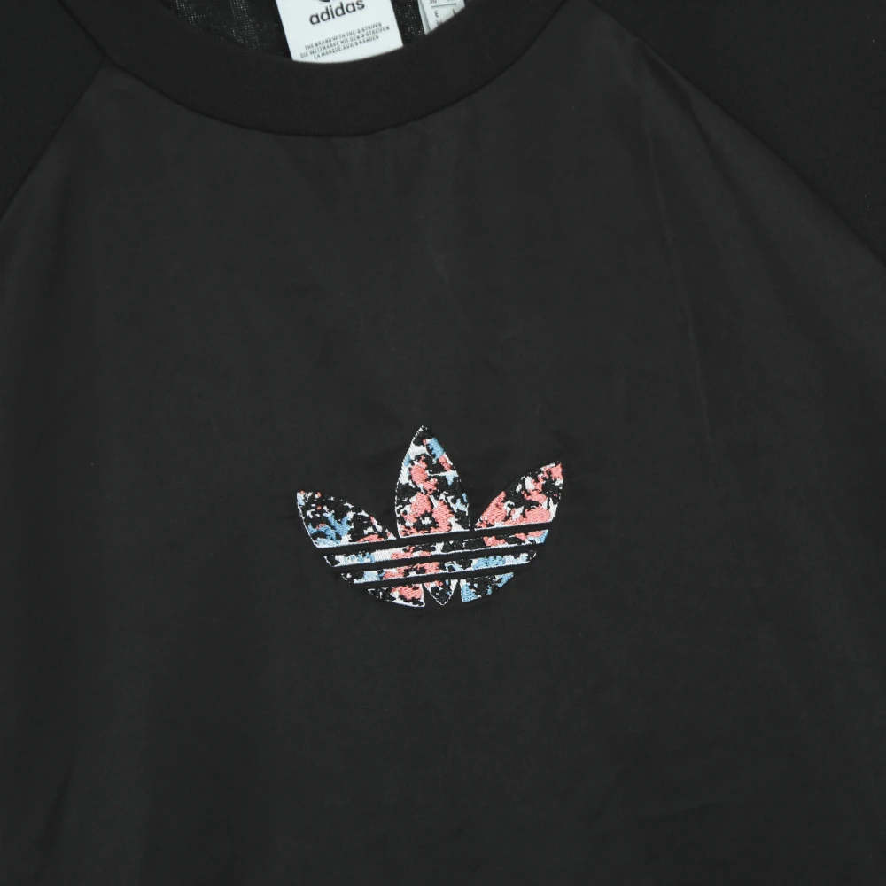 Adidas Zwarte Tee Jurk met Trekkoord Taille Black Dames