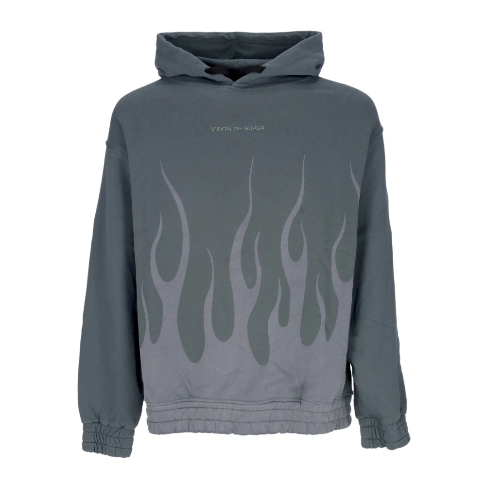 Vision Of Super Men's Green Flames Hoodie