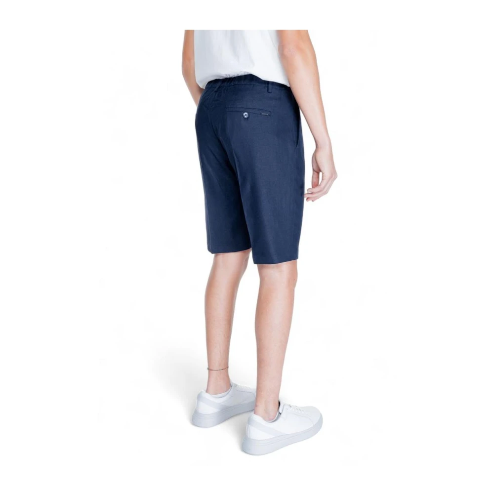Antony Morato Linnen Viscose Bermuda Shorts Collectie Blue Heren