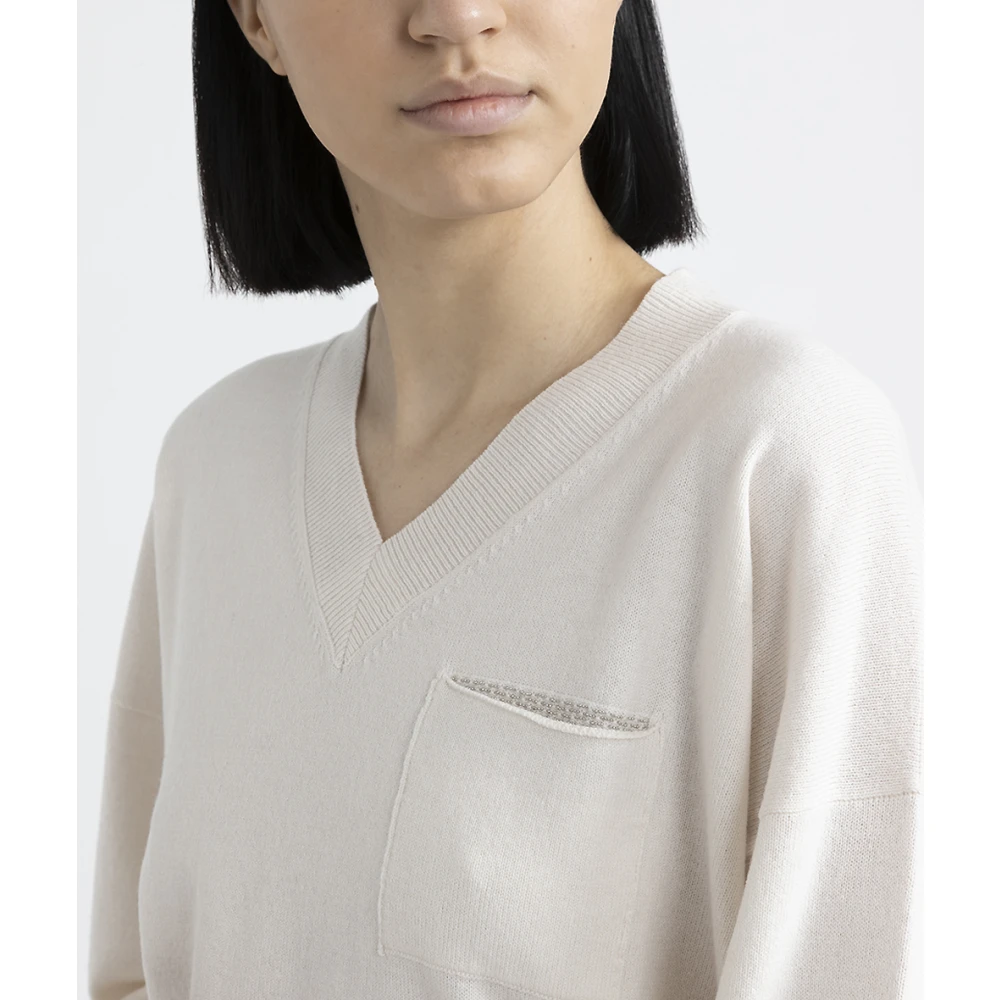 PESERICO Wol zijde en kasjmier trui Beige Dames
