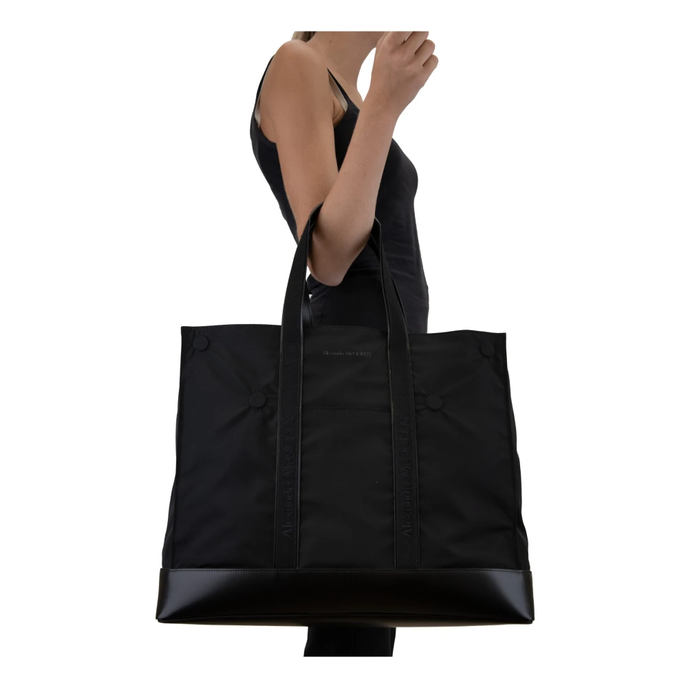 alexander mcqueen Leren dameshandtas met envelopzak Black Dames