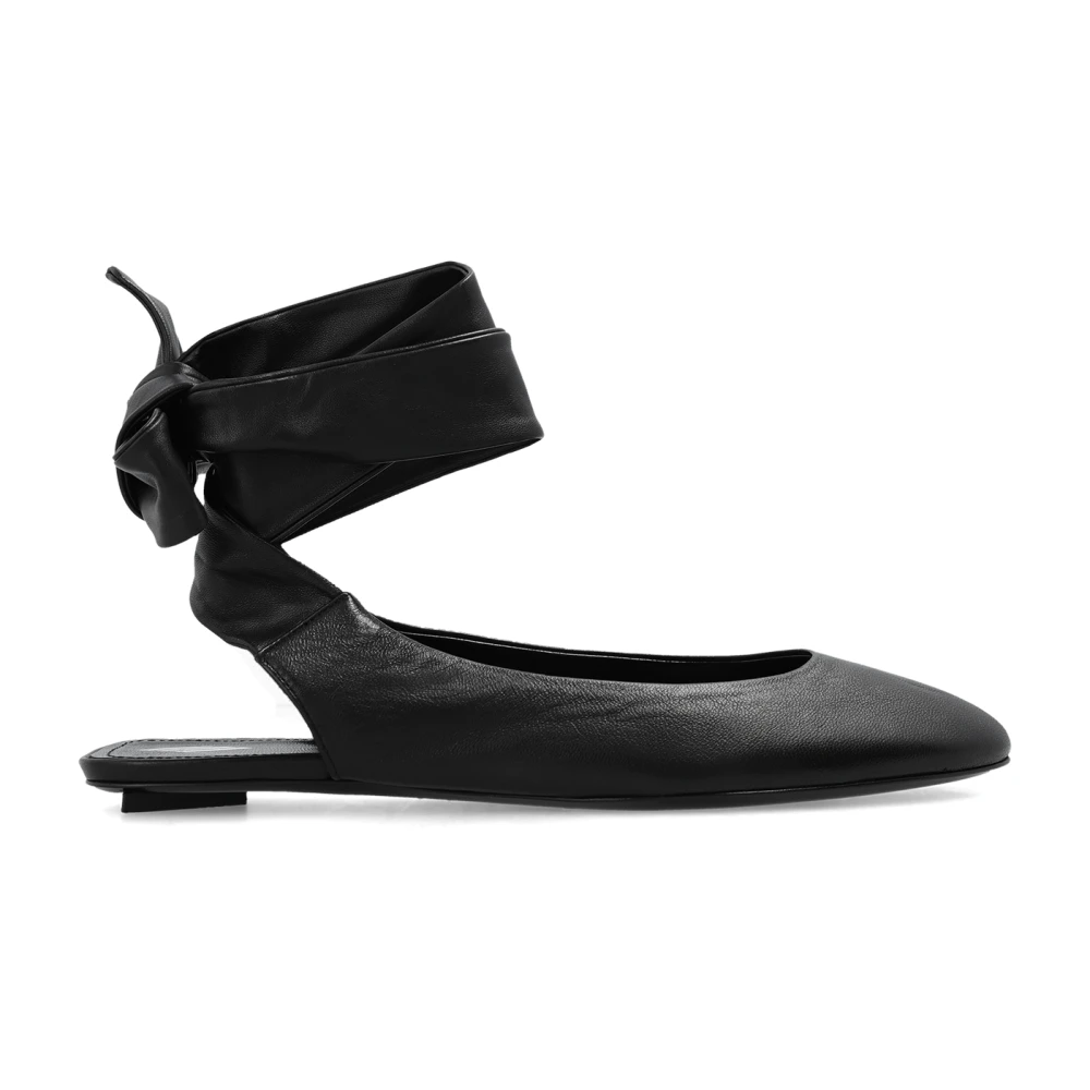 The Attico Women's Black Cloe Leather Ballet Flats - Ballerina Shoes - 3 Uk - Shoes