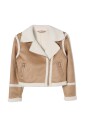 bruine-sherpa-trim-suede-jas