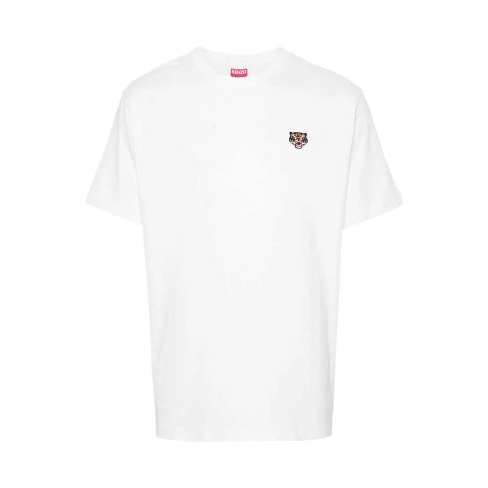 Kenzo Lucky Tiger Patch Crew Neck T-shirt White Heren