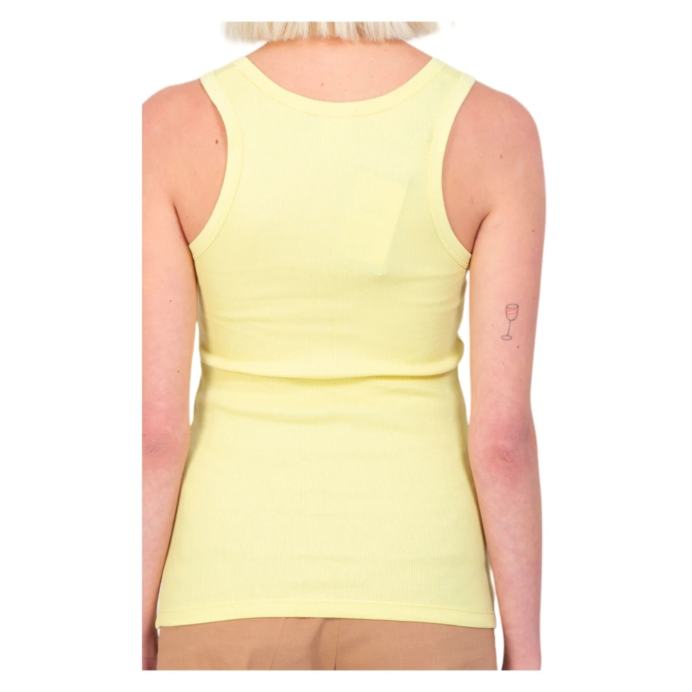 pinko Love Bird Embro Tank Top Yellow Dames