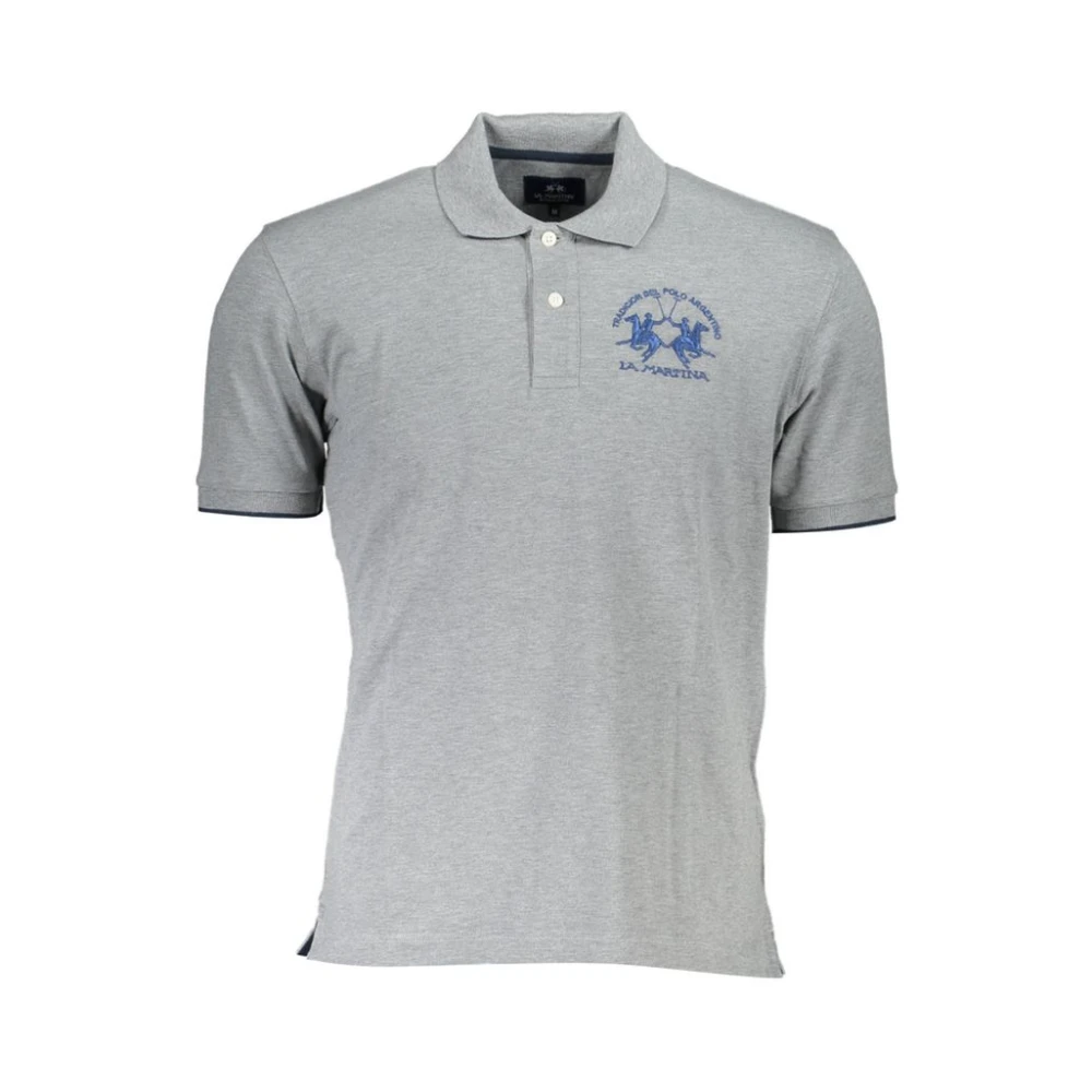 La Martina , Polo Shirts, Male, Gray, S, Short Sleeve Polo - Image 3