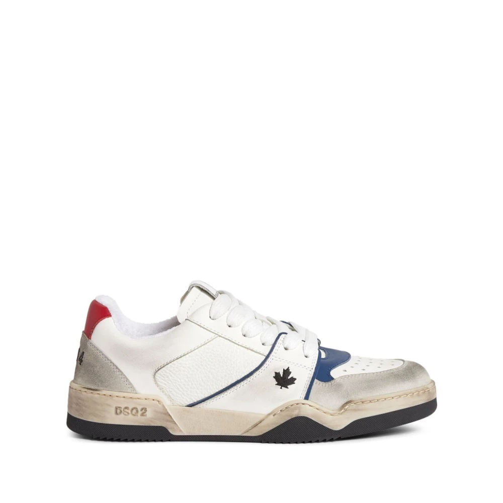 Dsquared2 Witte Sneakers Paneelontwerp Logo Heren Schoenen