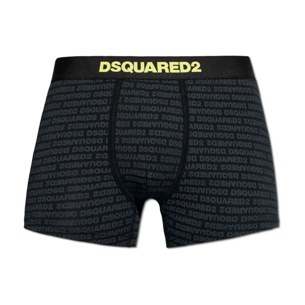 Dsquared2 Herr Svart Underkläder S, Bomull, Cotton Boxers Med Monogram