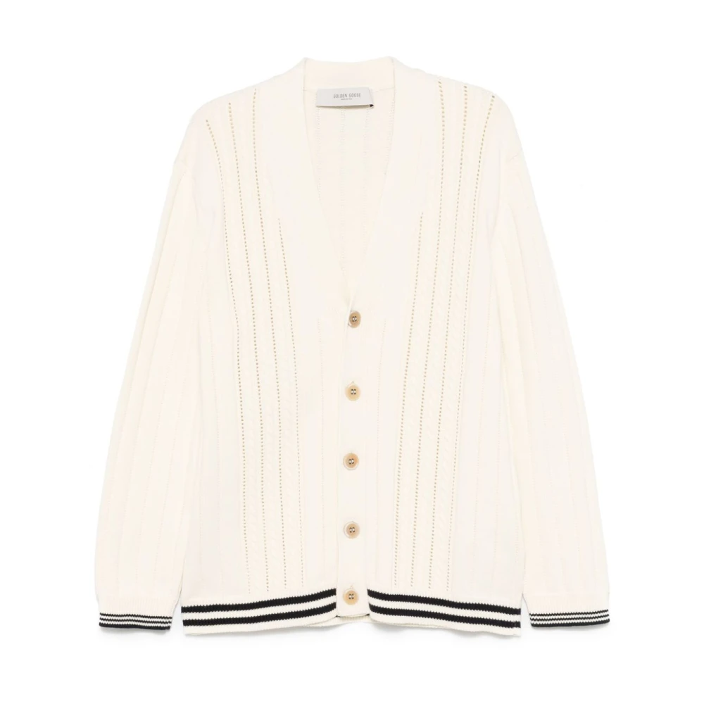Golden Goose Cardigan met kabels White Heren