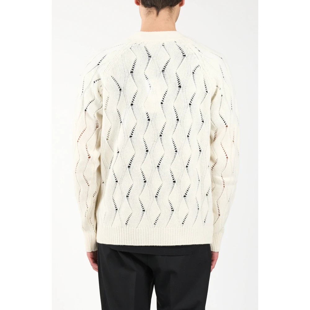 Mauro Grifoni Wollen Blend Cardigan met Knopen White Heren