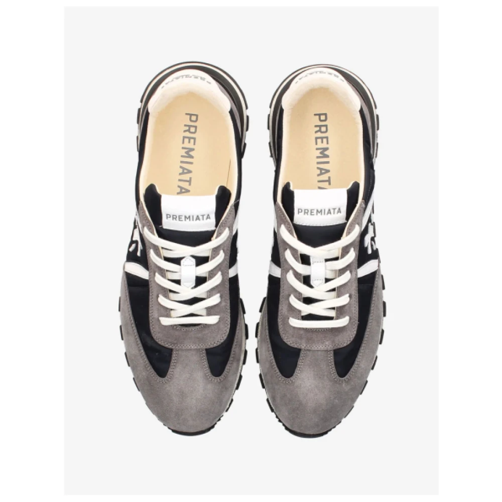 Premiata Johnlow Heren Sneakers in Gemengde Texturen Blue Heren