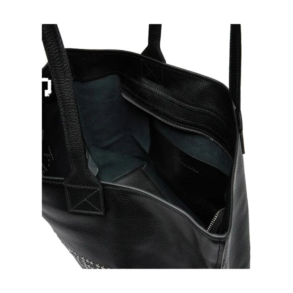 Karl Lagerfeld Zwarte leren dames shopper Black Dames