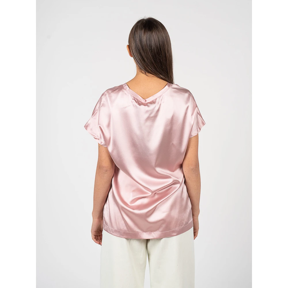 pinko Elegante T-shirt met strik op de rug Pink Dames