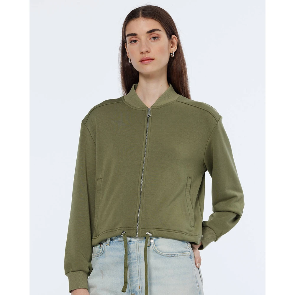 Scotch & Soda Jersey Bomber Vest Green Dames