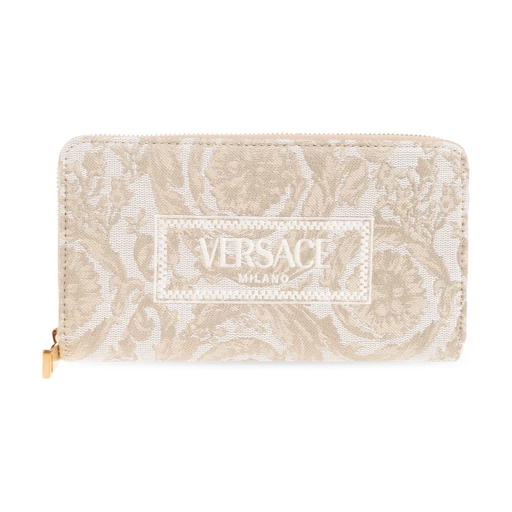 Versace Barocco Jacquard Lange Portemonnee Beige Dames