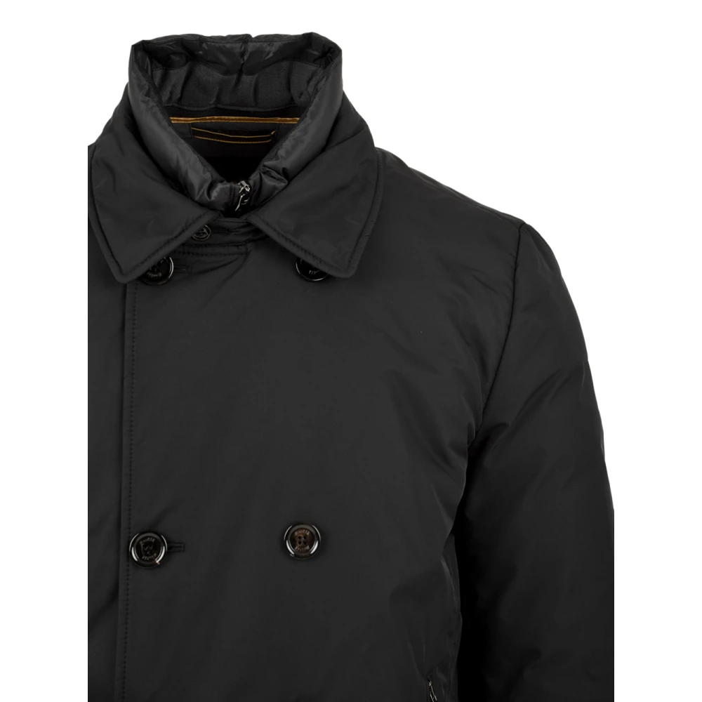Moorer Zwarte Jassen met Ritssluiting en Knopen Black Heren