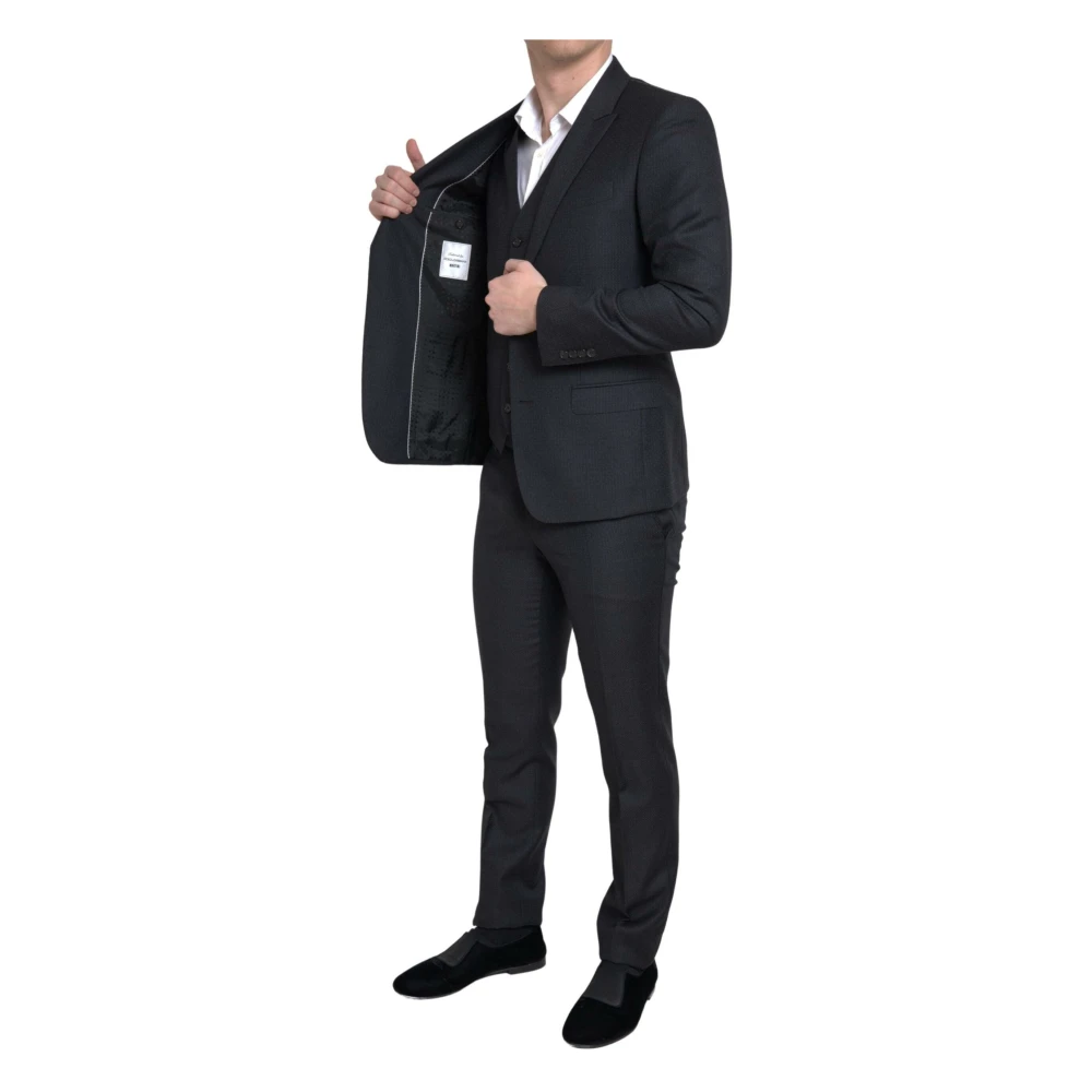Dolce & Gabbana Elegant zwart Martini Slim Fit Pak Black Heren