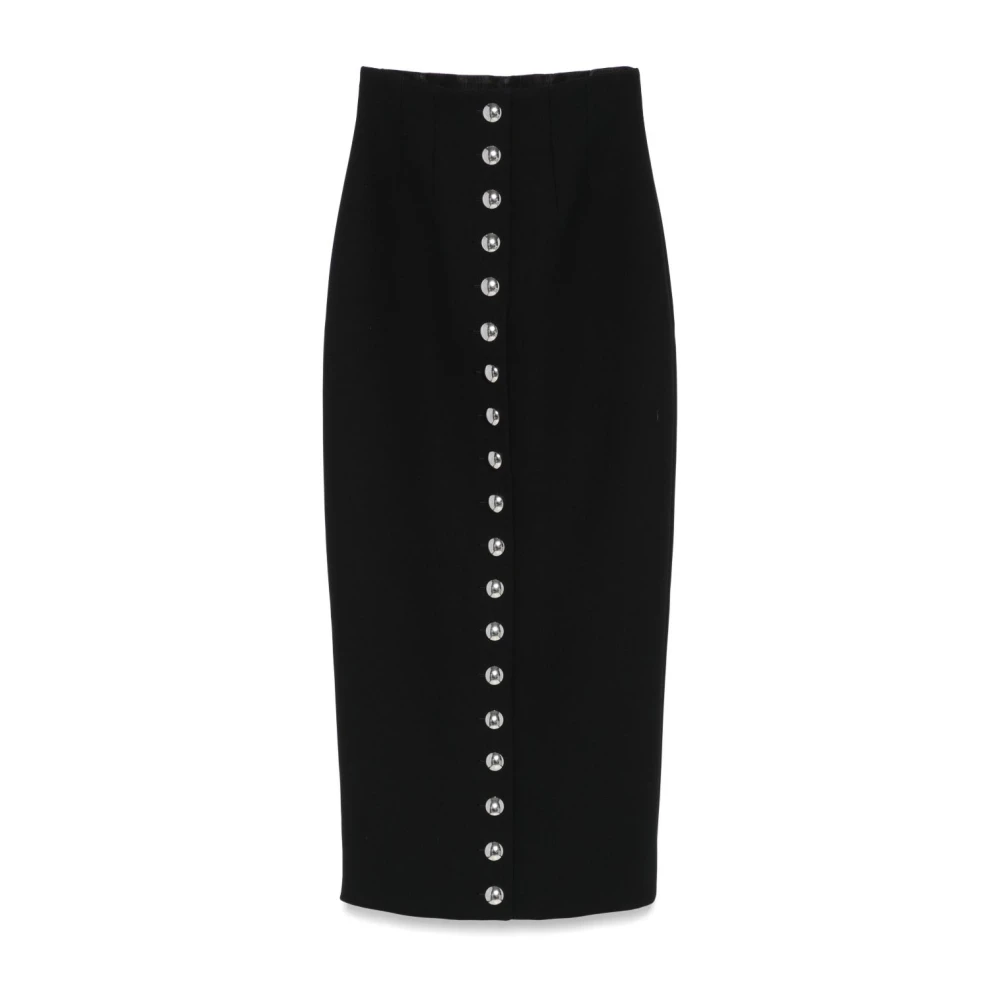 Khaite Zwarte Rok met Hoge Taille Black Dames