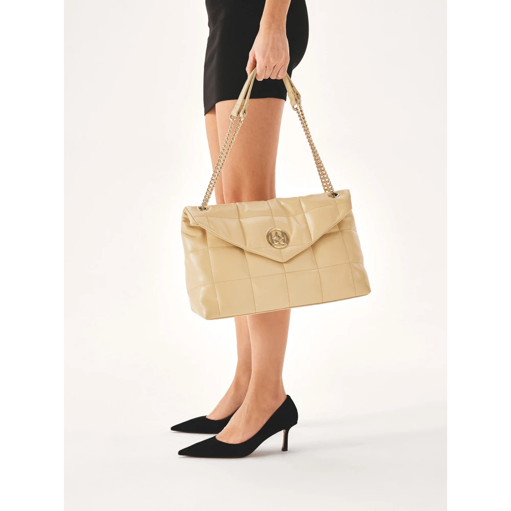 Kazar Gestikte patroon leren handtas Beige Dames