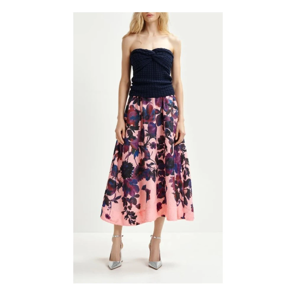 Essentiel Antwerp Navy Blauw Wafel Gebreide Bandeau Top Blue Dames
