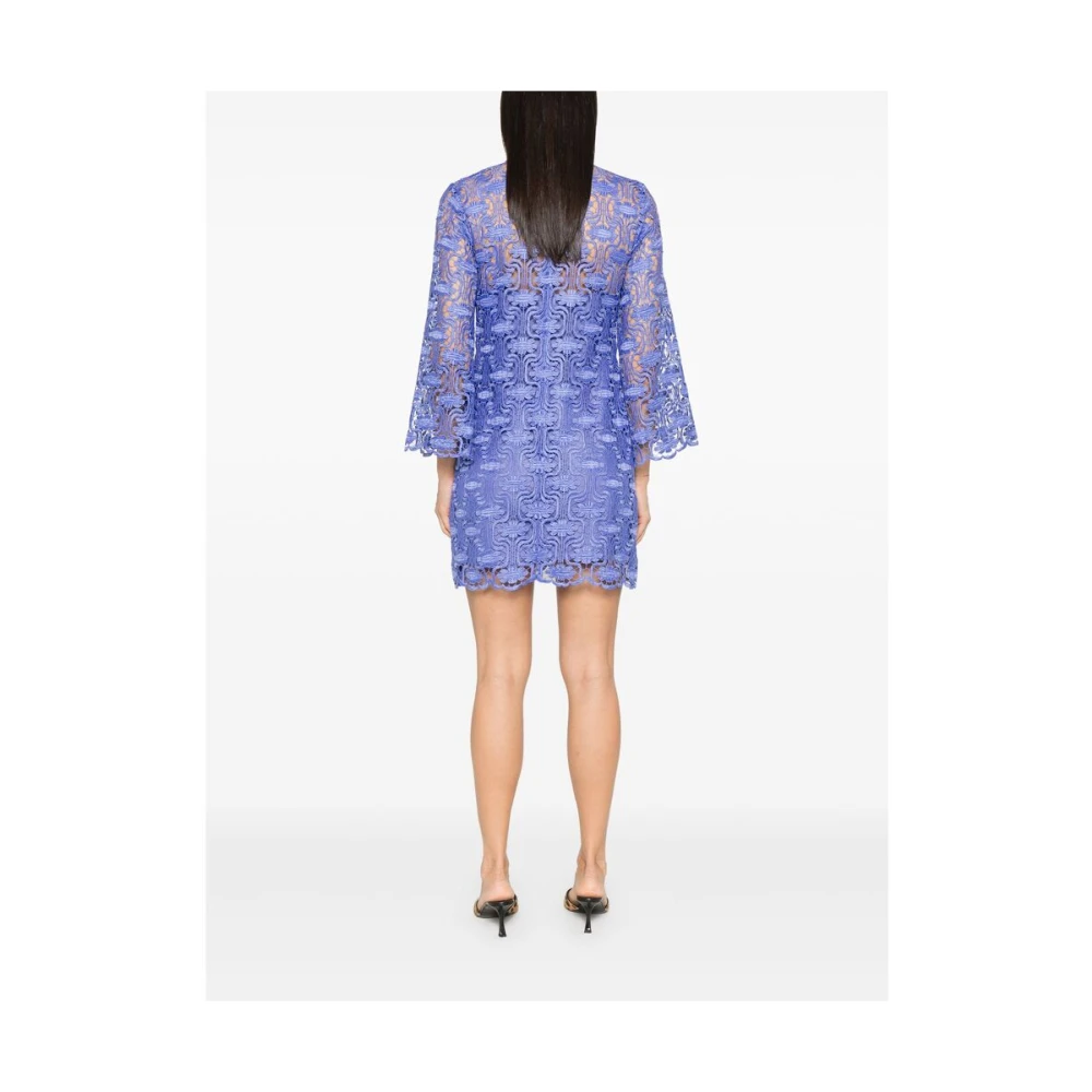 Zimmermann Blauwe Bloemenjurk met Lange Mouwen Purple Dames