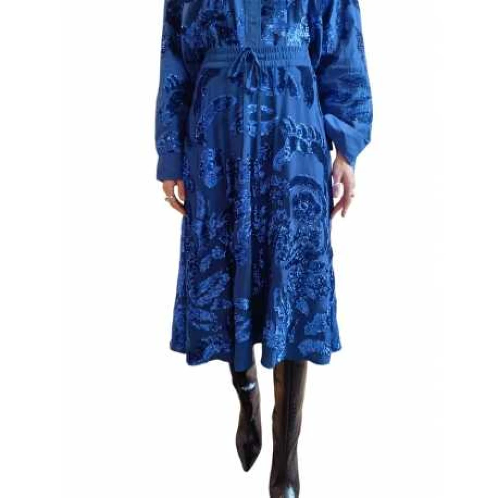 Essentiel Antwerp Koningsblauwe Paillettenbloem Rok Blue Dames