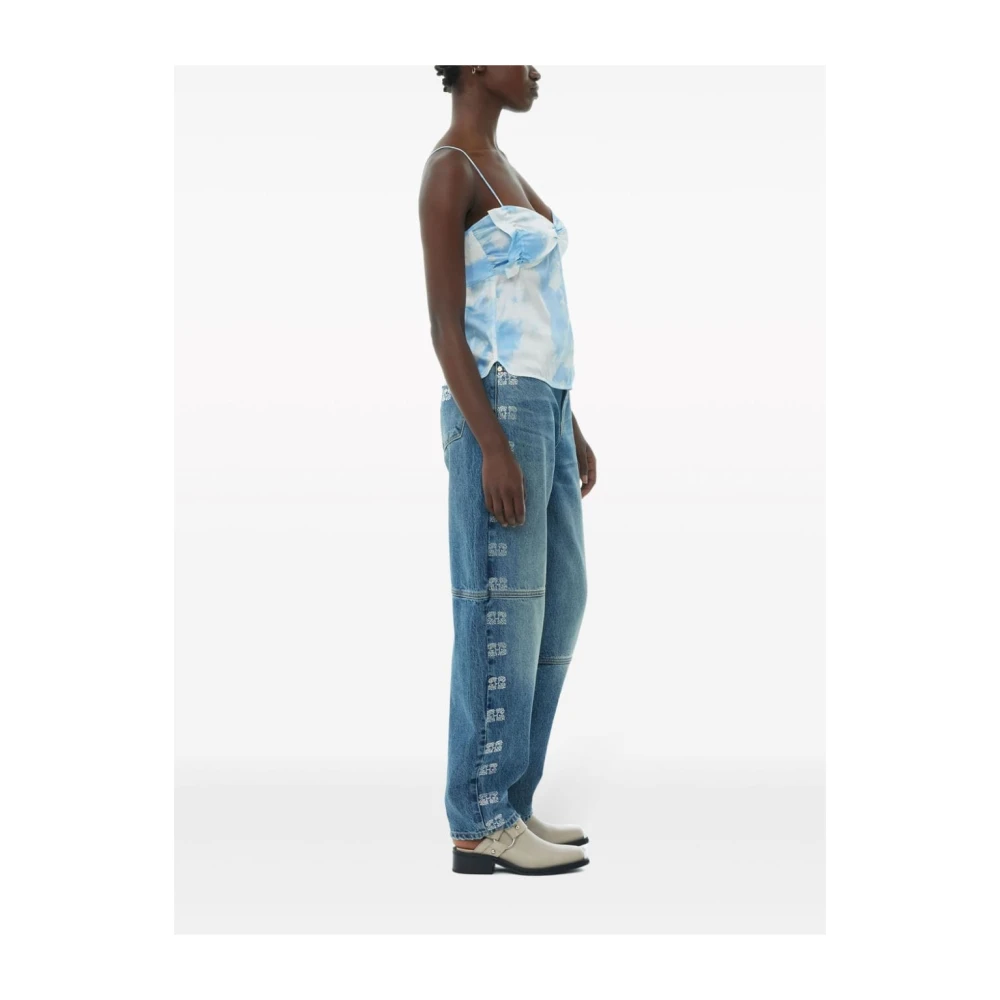 Ganni Satin Slip Top met Bandjes White Dames