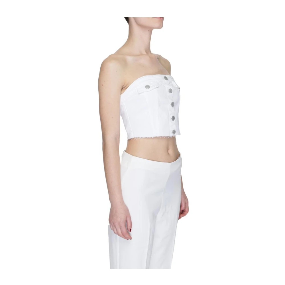 Tommy Jeans Lente Zomer Katoenen Blend Tops & T-Shirts White Dames