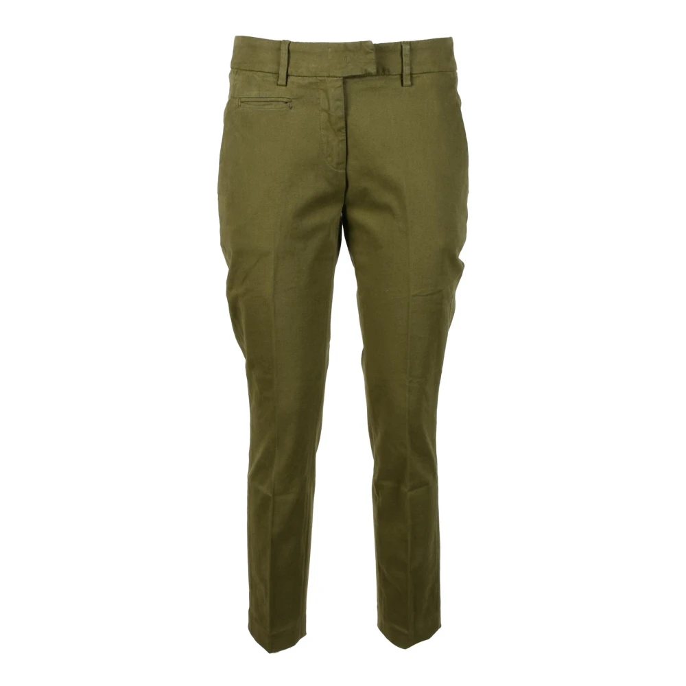 Dondup Katoen Elastaan Broek Green Dames