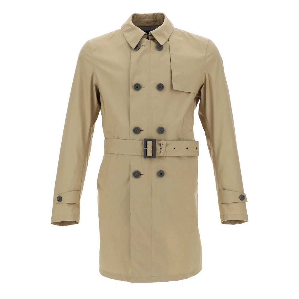 Beige Vevd Regnfrakk Trenchcoat